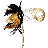 OIDEA Masquerade Mask for Women with Stick: Handheld Mardi Gras Mask Women's Prom Party Venetian Masks.