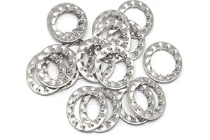ZLYY STORE 304 Stainless Steel Internal Tooth Star Lock Washers Assortment Set Circlip Snap Spring Ring Assortment Kit 100 Pcs （M4）