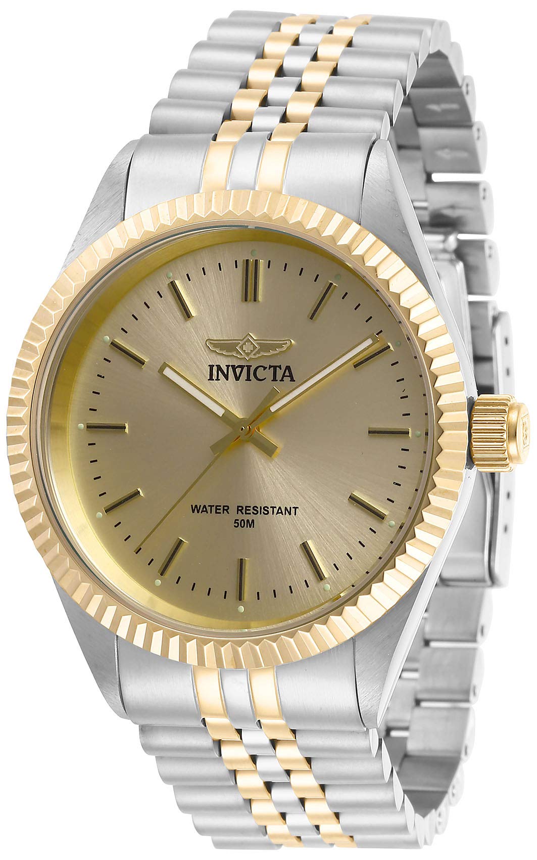 Invicta Specialty 29382 Men's Watch - Waterproof - Analogue - Quartz Movement - stainless steel with gold dial - 43mm