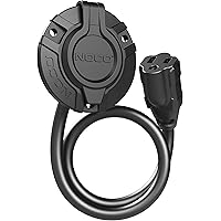 NOCO GCP1 15 Amp AC Port Plug, 125 Volt Power Inlet Socket, and Waterproof Electrical Outlet Receptacle Box with 16-Inch Inte