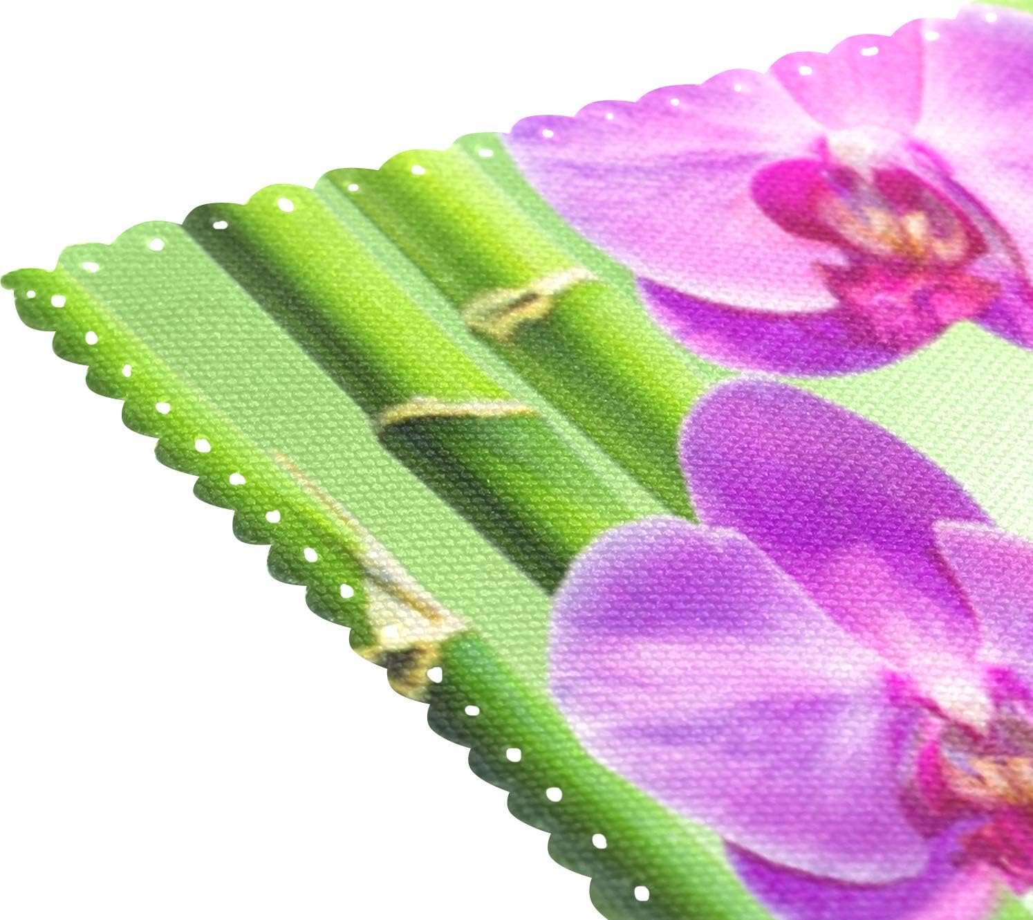 Ameublement Et Decoration Multicolore Vinlin Fleur Orchidee Japonais Zen Stone En Bambou Resistant A La Chaleur De Cuisine Sets De Table 30 5 X 45 7 Cm Table De Salle A Manger Set De