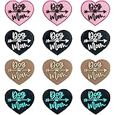 Lovymi 12PCS Mama Silicone Focal Beads for Pens,Multicolor Dog Mom Silicone Beads for Keychain Making DIY Handicraft
