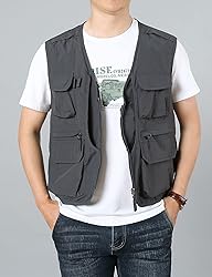 Flygo Men's Utility Cargo Vest Outdoor Summer Work