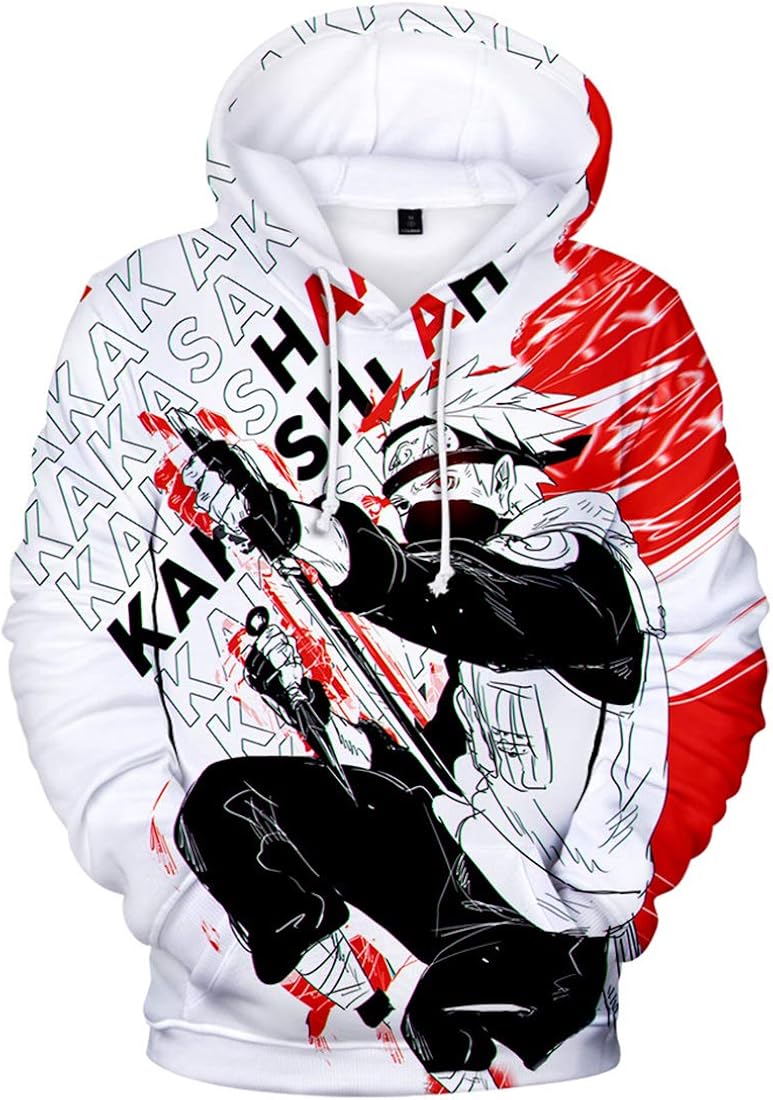 Anime Naruto Cartoon Hoodies 3D Novelty Boys bettydom Sweatshirt Pocket