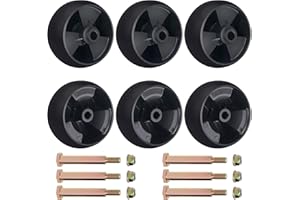 CheeMuii 6 Pack Mower Deck Wheels Kit 5 Inch Deck Gauge Wheel Replace for MTD Cub Cadet 734-04155 Deck Wheels with Shoulder B