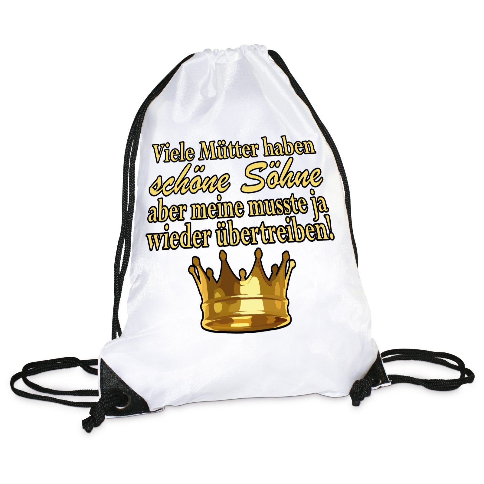 Lieblingsmensch Turnbeutel Modell: schöne Söhne Drawstring Bag, 45 cm, White (Weiß)