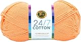 Lion Brand 24/7 Cotton Mercerized Lightweight Yarn Creamsicle 185 yd