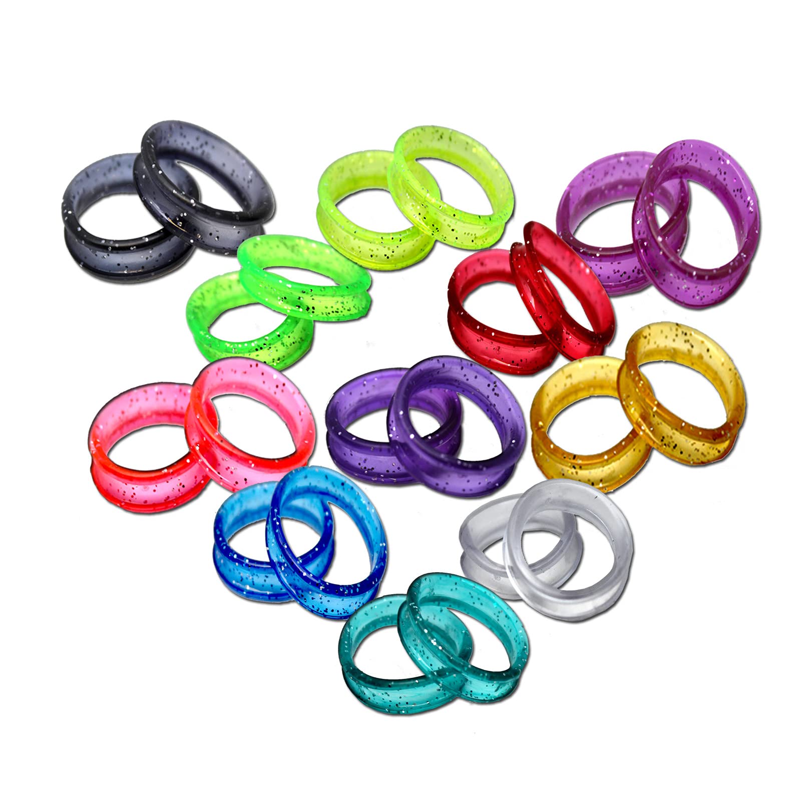 Hair Scissors Finger Ring Inserts for Hairdressing Barber Scissors, Shears in Sparking Colours Scissor ring Inserters - Finger Rings X 22 Pcs