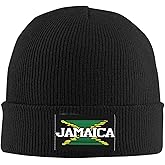 KKRMTUG Jamaica Beanie Hat for Women Men Jamaican Flag Knitted Hat Winter Warm Hats Ski Beanie Cap Unisex Skull Caps