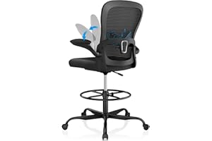 Furmax Drafting Chair, Ergonomic Tall Office for Standing Desk Mesh Chair with Flip-up Armrest Extended Height Executive Desk Office