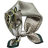 Aufeel Women's 100% Pure Mulberry Silk Small Square Scarf - Neckerchief Women - Silk Headscarf - 21" x 21"