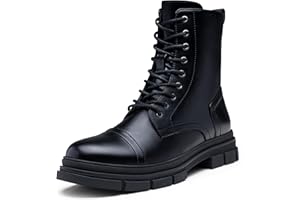 Jousen Men's Boots Fashion High Top Motorcycle Boots Waterproof Boots for Men