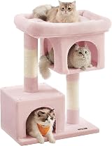 Feandrea Cat Tree Tower 84 cm Large Cat perch 56x40 cm 2 Caves PCT061P01V1