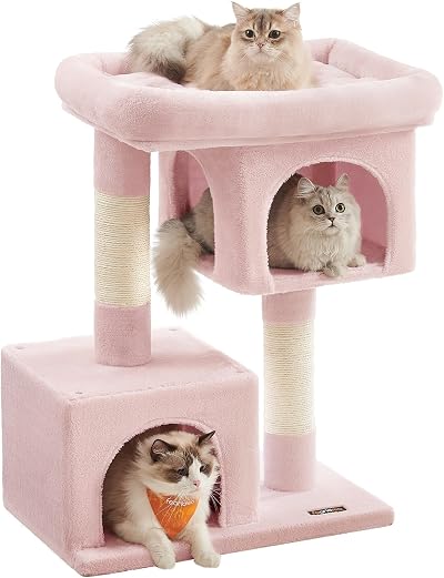 Feandrea Cat Tree Tower 84 cm Large Cat perch 56x40 cm 2 Caves PCT061P01V1