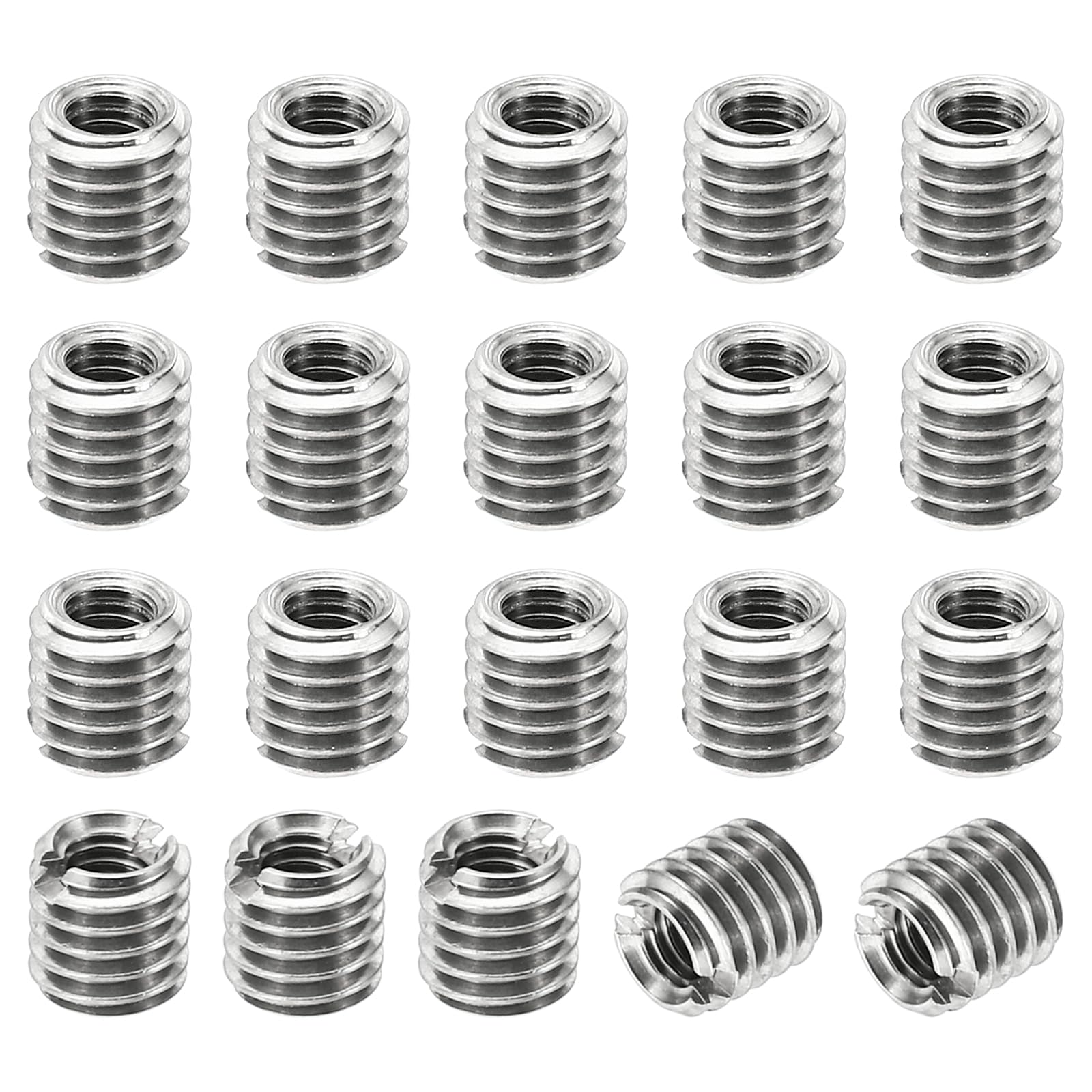 PATIKIL Thread Adapters Sleeve Reducing Nut, 20 Pcs M5x0.8 Male to M3x0.5 Female Repairing Insert Nut Screw Reducer Stainless Steel Fastener 4mm