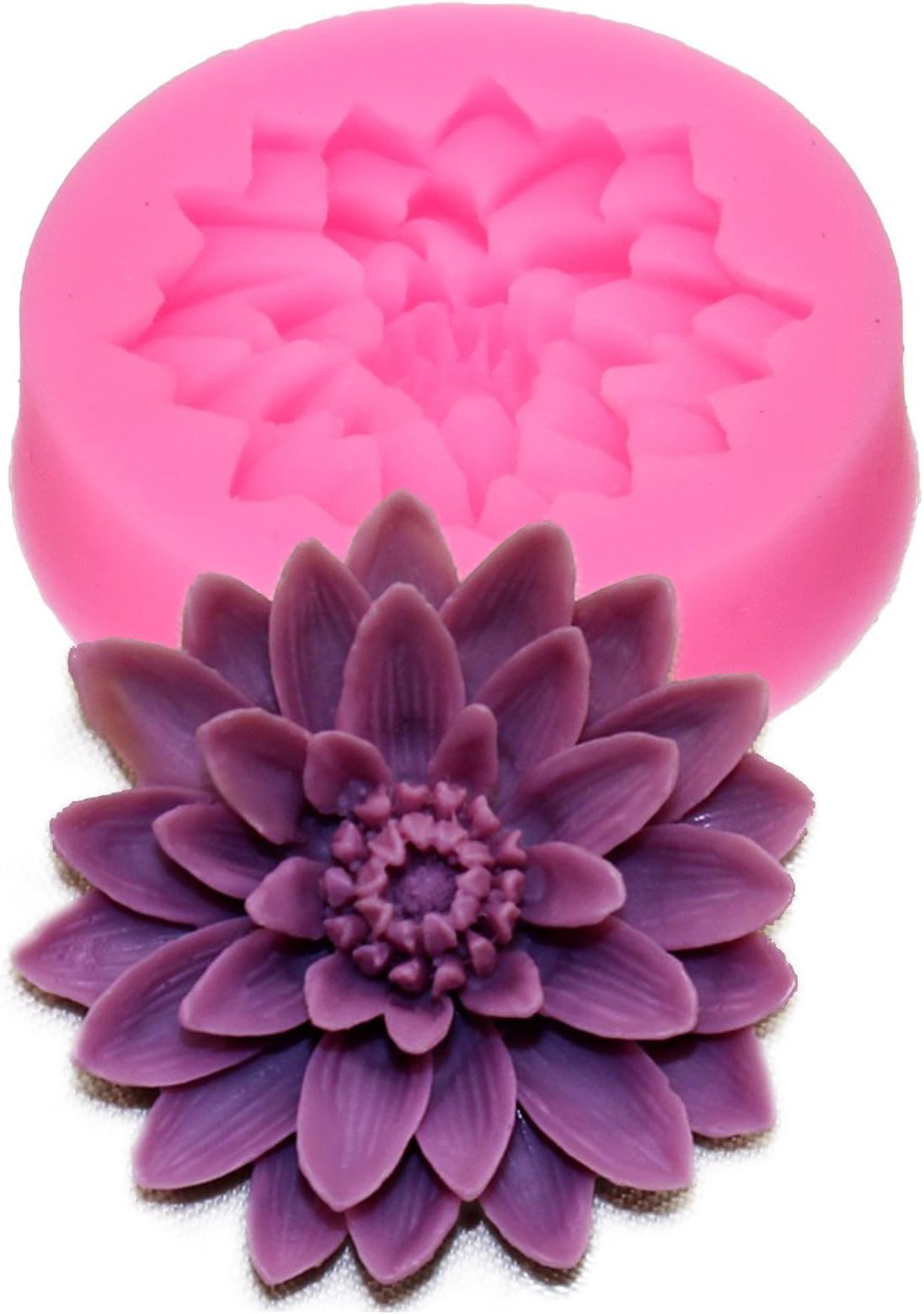 Wholeport Flower Silicone Resin Handmade Clay Molds , 5.1x4.8x1.4 cm , Pink