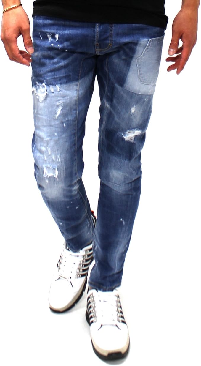 Amazon ディースクエアード Dsquared2 Tidy Biker Jean ジーンズ デニム ブルー Lb0455 S 470 サイズ 48 並行輸入品 ジーンズ 通販