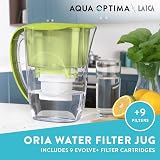 Aqua Optima Oria Water Filter Jug 2.8L with 9 Evolve+ Cartridges Green view 2