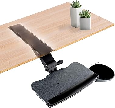 Fersgo Under Desk Keyboard Tray Easy To Install 20 X 11 Sliding Undermount Tray With Wrist