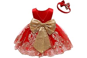 CMMCHAAH 0-6 Years Baby Girls Pageant Lace Embroidery Dresses Toddler Formal Dress with Headwear