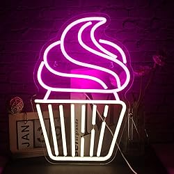 FAXFSIGN Cupcake Neon Sign Led Pink Warm White Neon