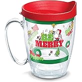 Tervis Peanuts - Christmas Holiday Be Merry Made in USA Double Walled Insulated Tumbler Cup Keeps Drinks Cold & Hot, 16oz Mug, Classic
