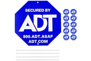 ADT Security Sign - 2PCS 28“ Yard Security Warning Signs with Stakes, Deter Burglars & Protect Your Home 10 Pcs DT Window Sti