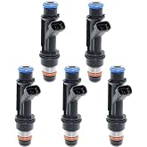 Fuel Injector Replace 12589465 Black 5PCS | Fit for Isuzu Ascender GMC Canyon Envoy Chevy Colorado Trailblazer Buick Rainier H3 Saab 2004-2007