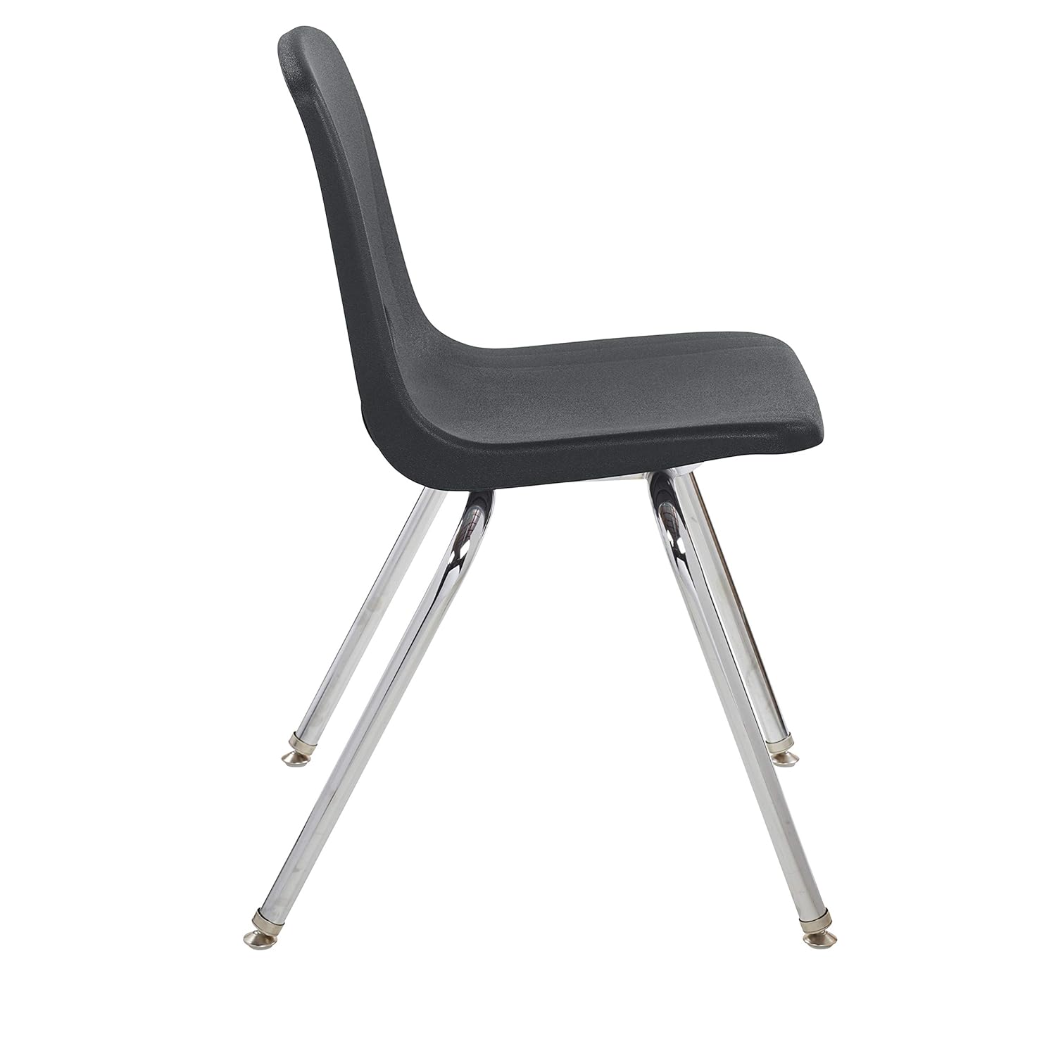 Factory Direct Partners"18"" School Stack Chair, Stacking Student Seat with Chromed Steel Legs and Nylon Swivel Glides; for in-Home Learning, Classroom or Office - Black (4-Pack)": Industrial & Scientific
