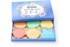 SeasonBliss Shower Steamers 6 Pack Shower Bombs with Unique Shapes & Scents, Orange Peppermint Lemon Rose Chamomile Sea, Self Care Shower Steamer, Stocking Stuffers Christmas Gifts for Women, Men