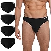 INNERSY Men's Underwear Briefs Low Rise Bikini Cut Covered Waistband Briefs 4-Pack