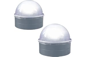 CLASSY CAPS MFG. INC. Classy Caps CH2233S Summit Chain Link Solar Post Cap, Silver 2 Pack – High Output LED, Fits 1-7/8", 2", 2-2/8",2.5, 2-7/8",3" Diameter Posts, Easy DIY, Brilliant White Light, Ideal for Chainlink Fence