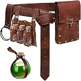 5 Pcs Renaissance Accessories Belt Pouch Waist Bag Belt Keyring Hook Wizard Potion Bottles Vials for Festival Cosplay Halloween Costume