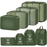 8 Set Packing Cubes for Travel Suitcase Organizer Bags Luggage Packing Cubes Set Travel Essentials Accessories Gifts for Women