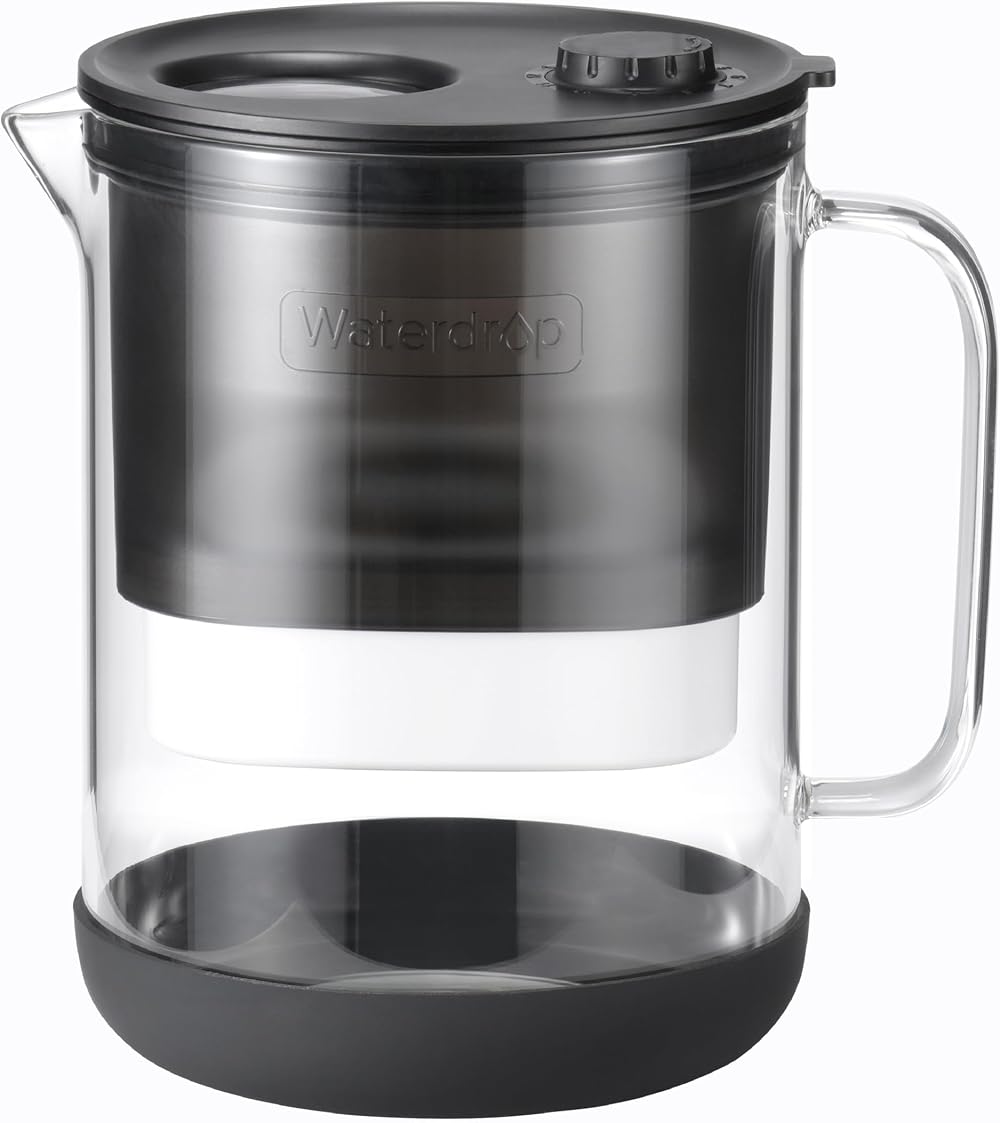 Waterdrop Glass Water Filter Jug 1.5L NSF 42/53/372 Reduces PFOA PFOS