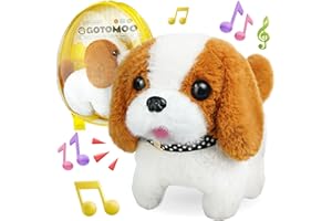 SMILESSKIDDO Walking Puppy Toys for Kids - Electronic Dog with Animated Walking, Wagging Tail and Storage Bag, Interactive Pet Care Gifts for Toddlers 3 4 5 6
