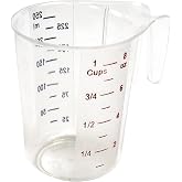 Winco 1-Cup Measuring Cup, Polycarbonate | Graduated measurements, Stackable design, For liquid and dry ingredients, baking and commercial food prep