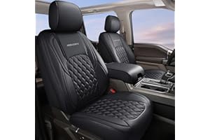 Huidasource Wrangler JK Seat Cover 4 Door, Waterproof Leather Custom Car Seat Cover, Front&Rear Seat Cushion Protector Fit for Jeep Wrangler JK 4-Door Sahara Sport Rubicon 2007-2017(Full Set/Black)
