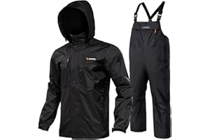 Rodeel Waterproof Jacket and Overalls Set Waterproof Rain Jacket Bid Suit Ultimate Protection for Outdoor Adventures
