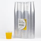 TIJAR 50ML Shot Glasses Pack of 75 Clear Plastic Durable Cups view 2