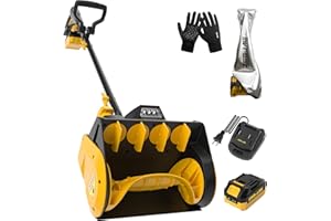 ZEGJAW Cordless Snow Shovel, 20V 12-Inch Cordless Snow Blower with LED Light & Directional Plate for Driveway, Side Walk (4.0Ah Battery and Charger Included)