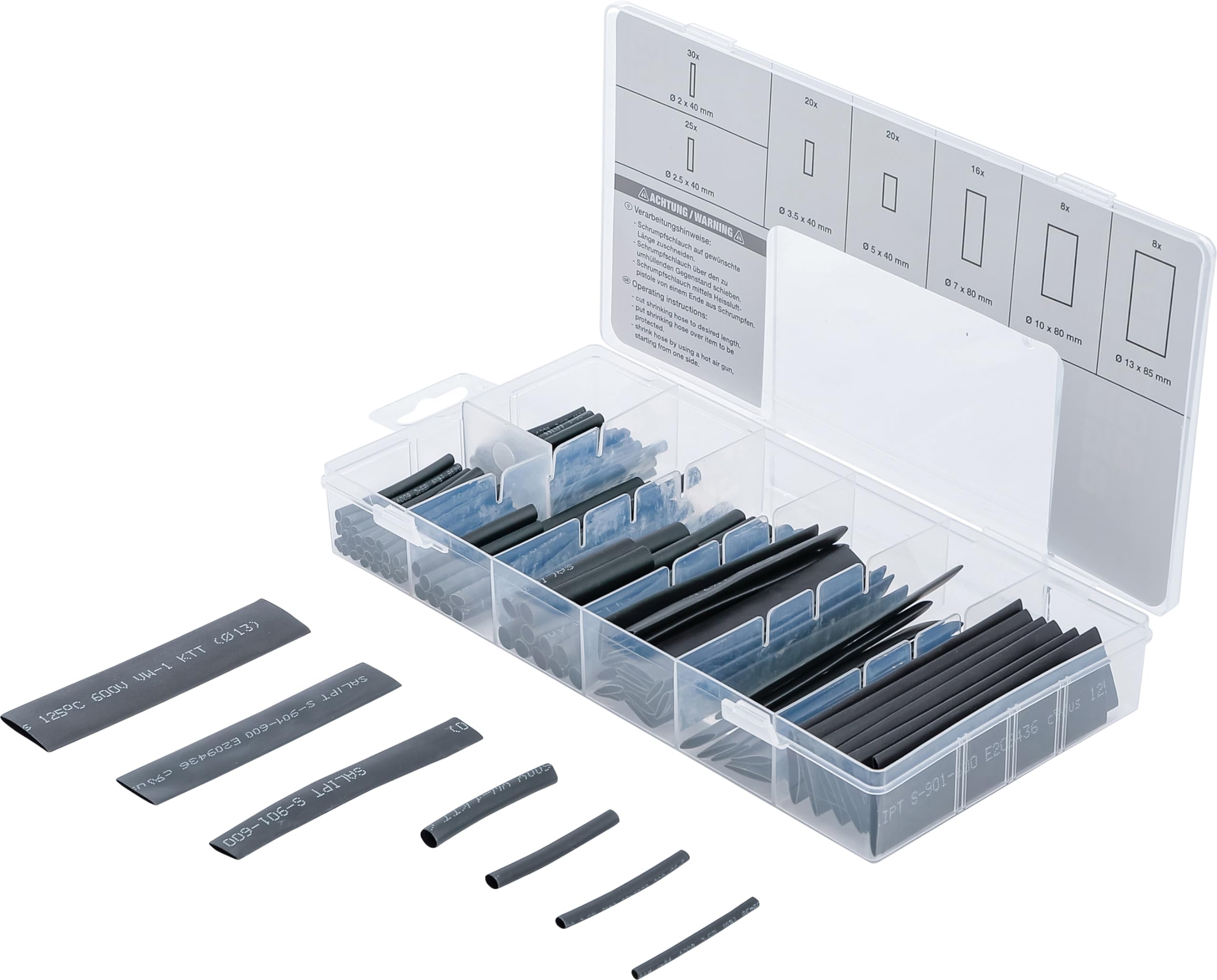 BGS 8042 | Shrink Tube Assortment | black | 127 pcs. — image 1