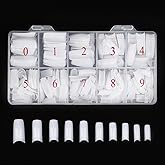 Beuniar Acrylic Nail Tips White 500Pcs French Artificial False Tip for Manicure Nails Art Salons & Home DIY