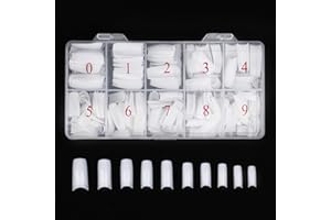 Beuniar Acrylic Nail Tips White 500Pcs French Artificial False Tip for Manicure Nails Art Salons & Home DIY