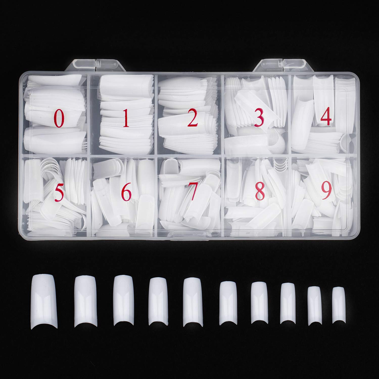 Beuniar Acrylic Nail Tips White 500Pcs French Artificial False Tip for Manicure Nails Art Salons & Home DIY