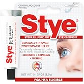 Stye Sterile Lubricant Eye Ointment, Eye Symptom Relief, 0.125oz | Opthalmologist Tested, Relieve Stinging, Burning, Itching and Dry Eyes, Relief At-Home or On-The-Go