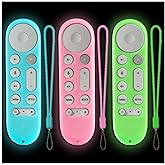 Protective Case for Google Streamer 4K Voice Search Remote 2024 Chromecast | 3Pack,Remote Case for Chromecast with Google TV Voice Remote,Anti-Slip,Shockproof,Glow in the Dark,TV remote controls