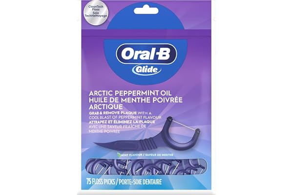 Oral-B Glide 3D White Whitening Radiant Mint Flavor Floss Picks, 75 Count