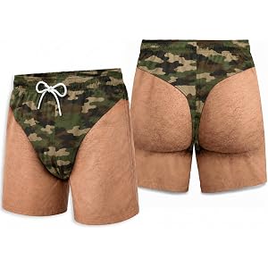Custom Funny Patriotic Men Swim Trunks, Beach Shorts for Men | Custom 3D US flag swim trunks with fake briefs, quick-dry fabr