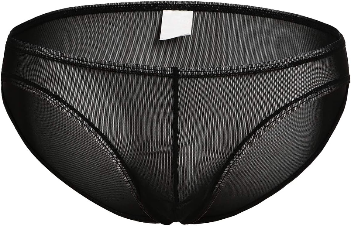 Lidoso FBA Mens Sheer See-Through Lace Gauze Briefs Underwear
